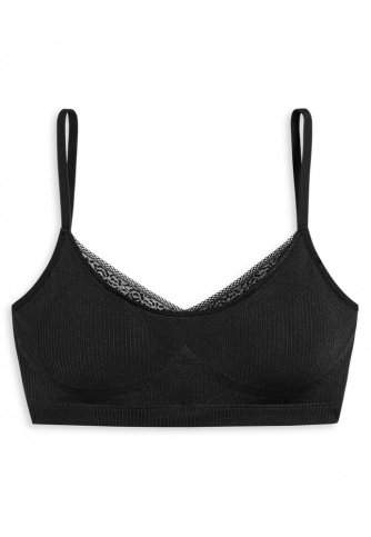 Women's Soft Bra Schiesser Seamless Recycled Rib - black