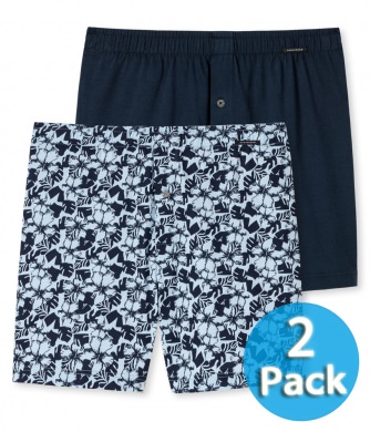 2-Pack SCHIESSER Men's Boxers - dark blue - light blue