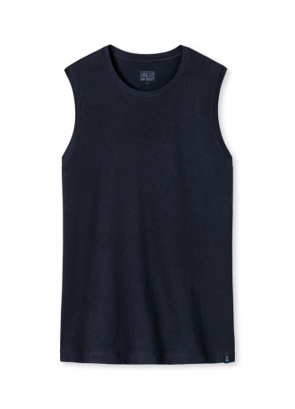 Herren Tank Top SCHIESSER Long Life Soft - blauschwarz