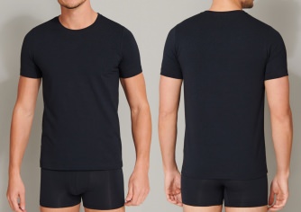 SCHIESSER Shirt 1/2 Long Life Soft- blauschwarz