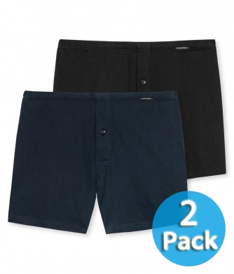 2-Pack Men Schiesser Jersey Boxers - blue and black