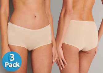 3-Pack Women's Boyshorts SCHIESSER Organic Cotton 95/5 - sand