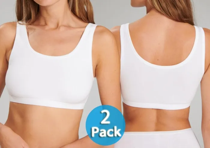 2er Pack Damen Bustier ohne Cups SCHIESSER 95/5 - weiß