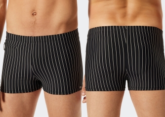 SCHIESSER Men's Swim Trunks Nautical Casual - black