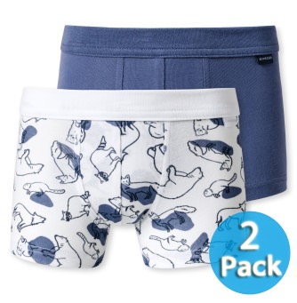 2er Pack Jungen Shorts SCHIESSER Original Classics - wei und blau