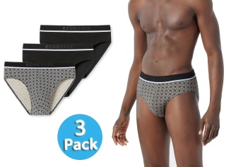 3-pack Men's SCHIESSER Rio Briefs 95/5 - 2x black 1x brown patterned