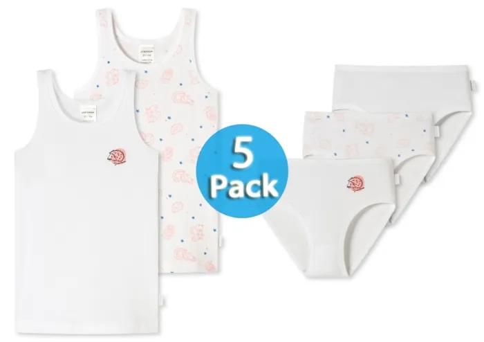 SCHIESSER Unterwäsche Set 5er Pack Mädchen Slips und Shirts - weiß SCHIESSER Unterwäsche Set 5er Pack Mädchen Slips und Shirts - weiß