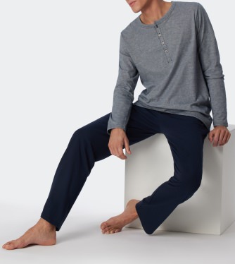 Men's long Pyjama SCHIESSER Selected Premium Inspiration - anthracite
