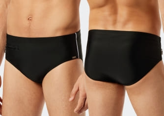 Men's Swim Briefs SCHIESSER Aqua Nautical Casual - black