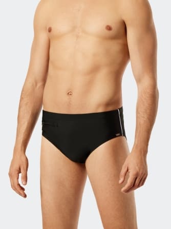 Men's Swim Briefs SCHIESSER Aqua Nautical Casual - black