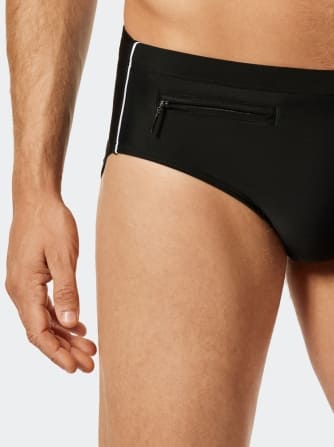Men's Swim Briefs SCHIESSER Aqua Nautical Casual - black
