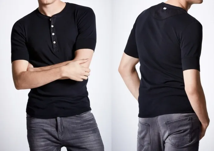Männer Shirt Kurzarm SCHIESSER REVIVAL Karl-Heinz - schwarz