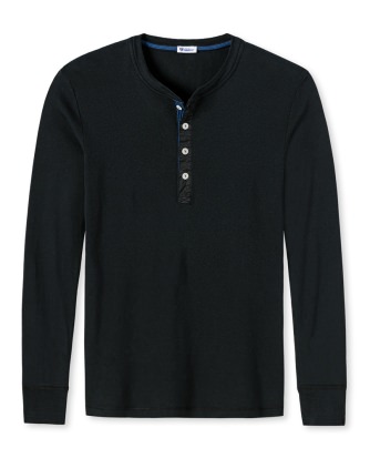 Men's Long Sleeve Top 1/1 SCHIESSER REVIVAL Karl-Heinz - black