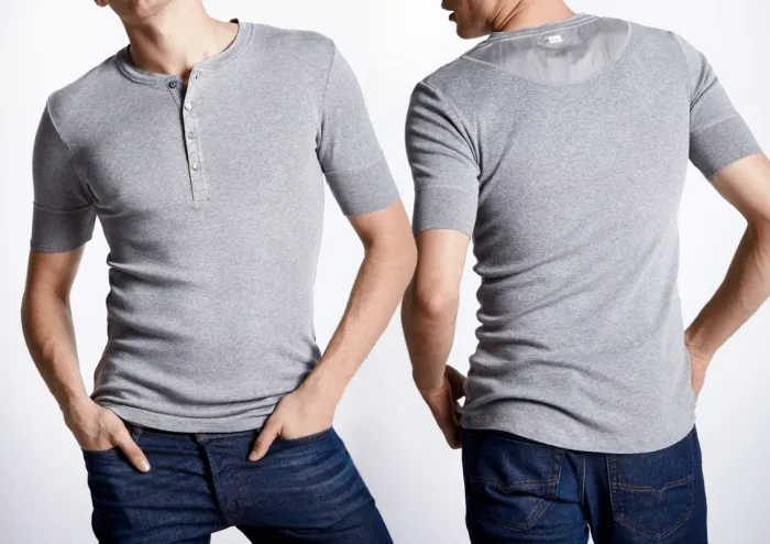Männer Shirt Kurzarm SCHIESSER REVIVAL Karl-Heinz - grau meliert