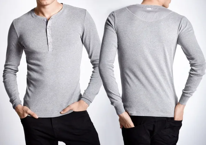Männer Henley 1/1 Shirt Langarm SCHIESSER REVIVAL Karl-Heinz - grau meliert Männer Henley 1/1 Shirt Langarm SCHIESSER REVIVAL Karl-Heinz - grau meliert