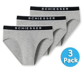 3er Pack Herren Rio-Slips SCHIESSER 95/5 - grau-meliert