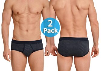 2-Pack Men's Sports Brief Schiesser Original Fine Rib Melange - dark blue