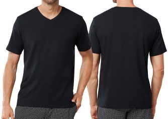 Men's V-Shirt 1/2 Schiesser Mix & Relax - black