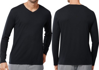 Men's Long Sleeve Shirt Schiesser Mix & Relax - black