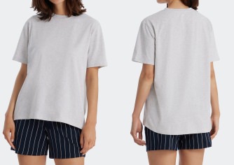 Ladies T-Shirt SCHIESSER Mix & Relax - mottled gray