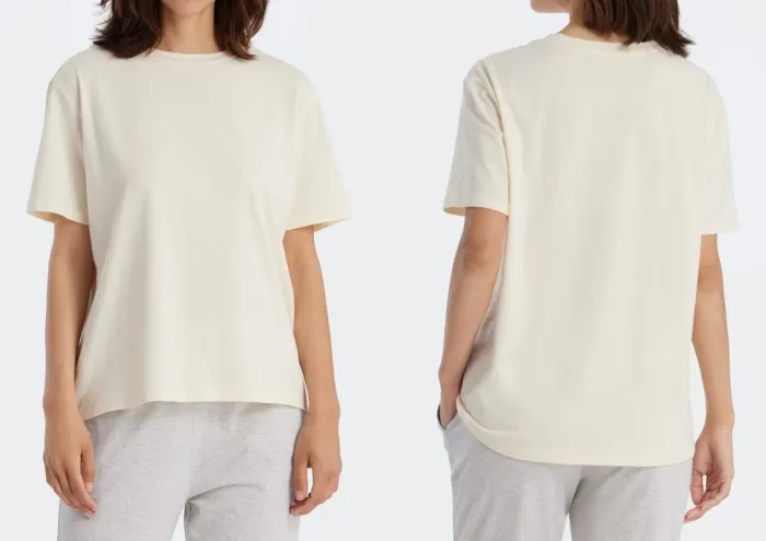 Damen T-Shirt SCHIESSER Mix & Relax - creme Damen T-Shirt SCHIESSER Mix & Relax - creme