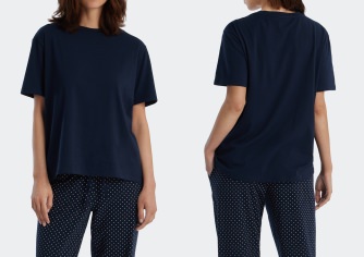 Ladies T-Shirt SCHIESSER Mix & Relax - dark blue