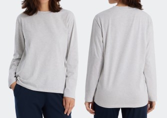 Ladies Longsleeve Shirt SCHIESSER Mix & Relax - mottled gray