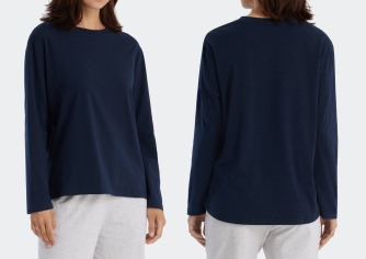 Ladies Longsleeve Shirt SCHIESSER Mix & Relax - dark blue