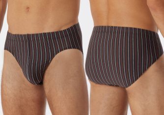 Herren Supermini SCHIESSER Slip 95/5 - dunkelgrau gestreift