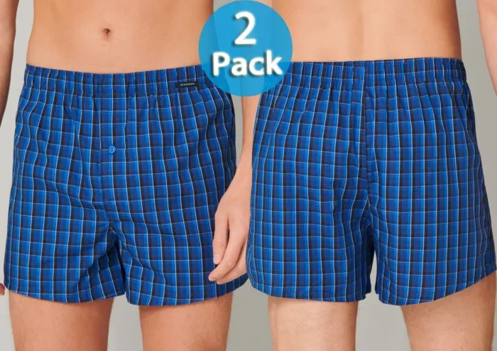 2er Pack Herren Boxershorts SCHIESSER Essentials - blau 2er Pack Herren Boxershorts SCHIESSER Essentials - blau