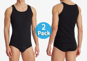2-Pack Men's Vest Tops SCHIESSER Original Fine Rib - black