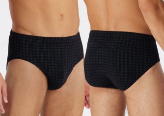 Men's Mini Briefs SCHIESSER Cotton Casuals - black plaid