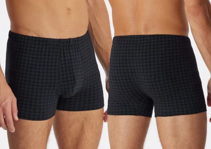 Herren Shorts SCHIESSER Cotton Casuals - schwarz kariert