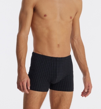 Herren Shorts SCHIESSER Cotton Casuals - schwarz kariert