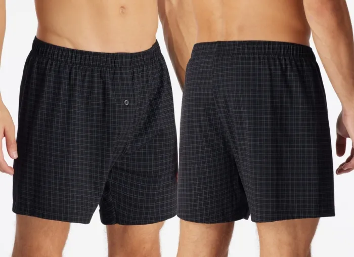 Herren Boxershorts SCHIESSER Cotton Casuals - schwarz kariert