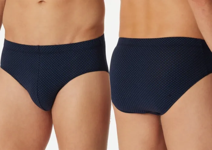Herren Minislip SCHIESSER Cotton Casuals - dunkelblau gepunktet