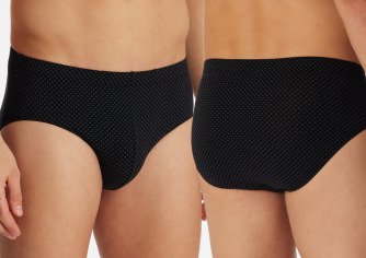 Men's Mini Briefs SCHIESSER Cotton Casuals - black dotted