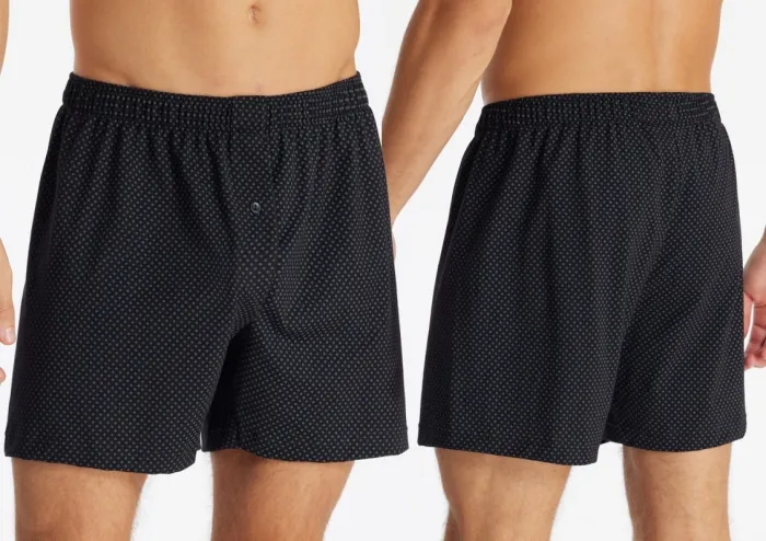 Herren Boxershorts SCHIESSER Cotton Casuals - schwarz gepunktet