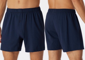 Men's Boxers SCHIESSER Cotton Casuals - dark blue dotted