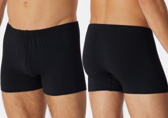 Men's Boxer Briefs SCHIESSER Cotton Casuals - black dotted