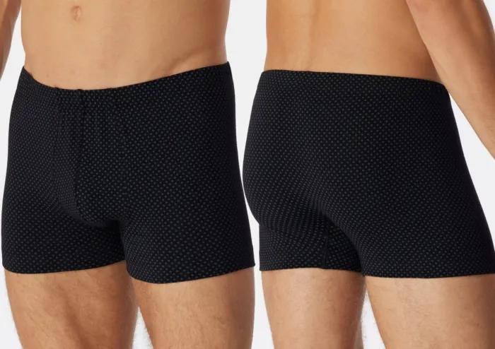Herren Shorts SCHIESSER Cotton Casuals - schwarz gepunktet
