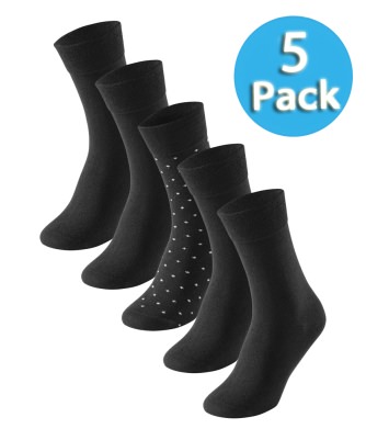 5-Pack Men's Socks SCHIESSER Cotton Fit - black 901