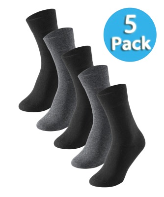 5-Pack Men's Socks SCHIESSER Bluebird - 3x black and 2x grey mottled