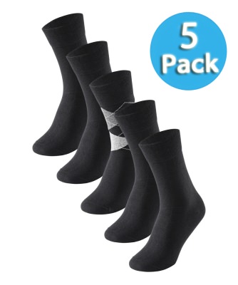 5-Pack Men's Socks SCHIESSER Bluebird - black