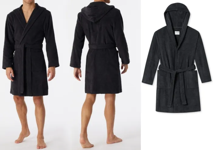 Herren Bademantel SCHIESSER Essentials - anthrazit Herren Bademantel SCHIESSER Essentials - anthrazit