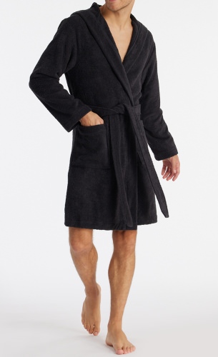 Men's Bathrobe SCHIESSER Essentials - anthracite