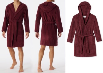 Men's Bathrobe SCHIESSER Essentials - bordeaux