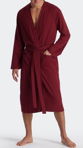 Men's Bathrobe SCHIESSER Fine Interlock Essentials - bordeaux
