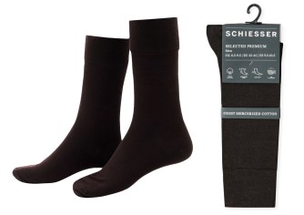 Men's Business Socks SCHIESSER Selected Premium - dark brown