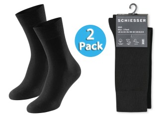 2-Pack of Men's Socks SCHIESSER 95/5 - black